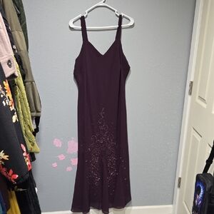 R&M Richards Strapless Dress in Deep Purple